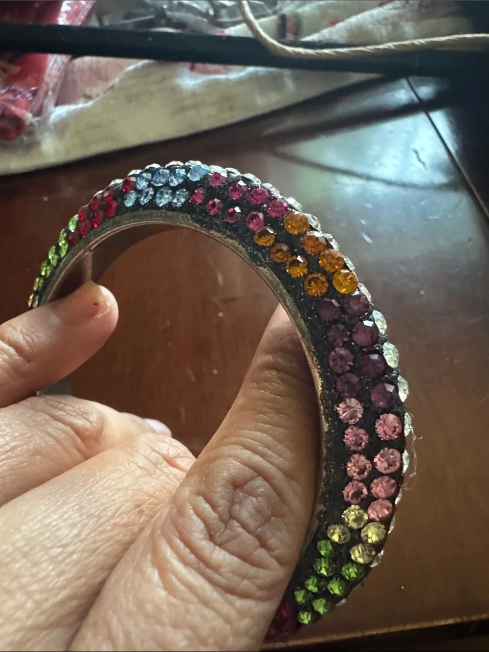 Multicolor Crystal Embellished Women's Bangle